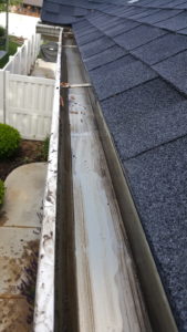 Rain gutter free from sludge