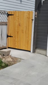 Image of a newly built gate for side of house entry