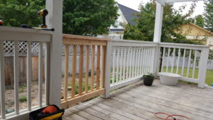 Image of railing section built to match original railing