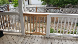 Image of railing section built to match original railing