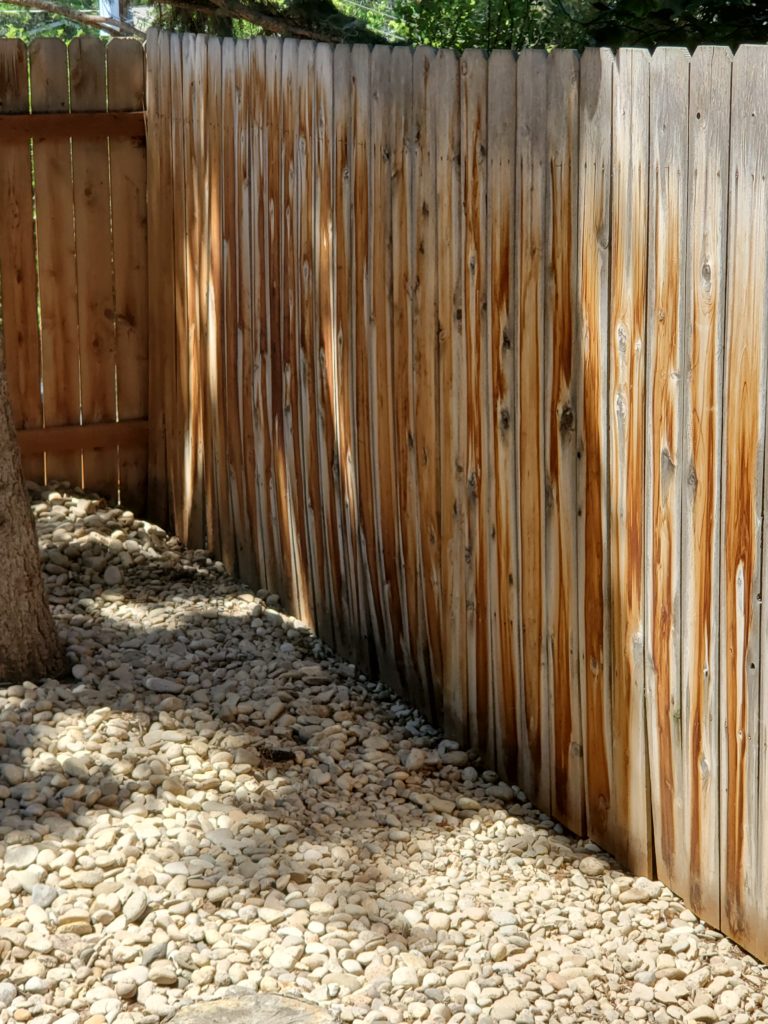 Image of fence after repair/replacing 2x4s