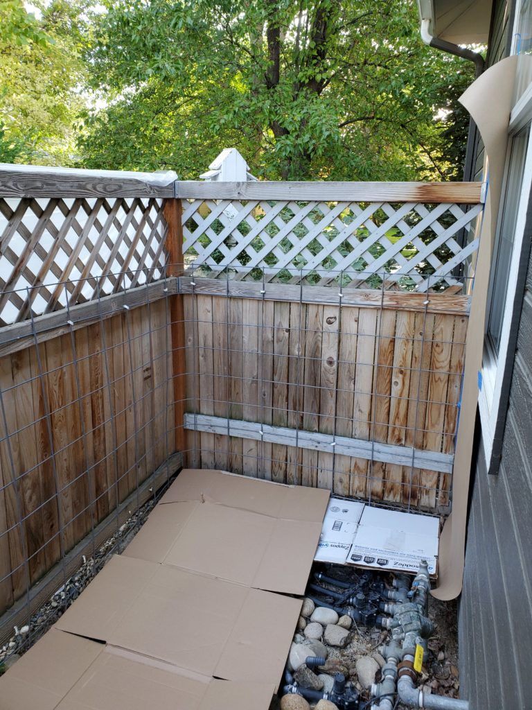 Image of fence before white washing