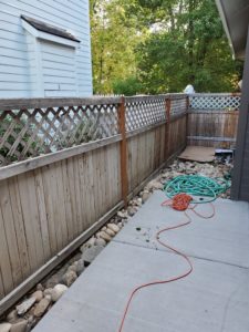 Image of fence before white washing