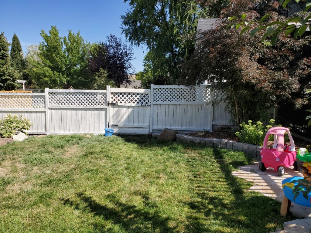 Image of fence after white washing